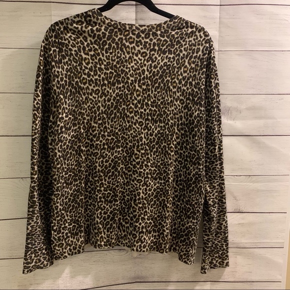 Charter Club leopard print cardigan sweater XL - Picture 4 of 5